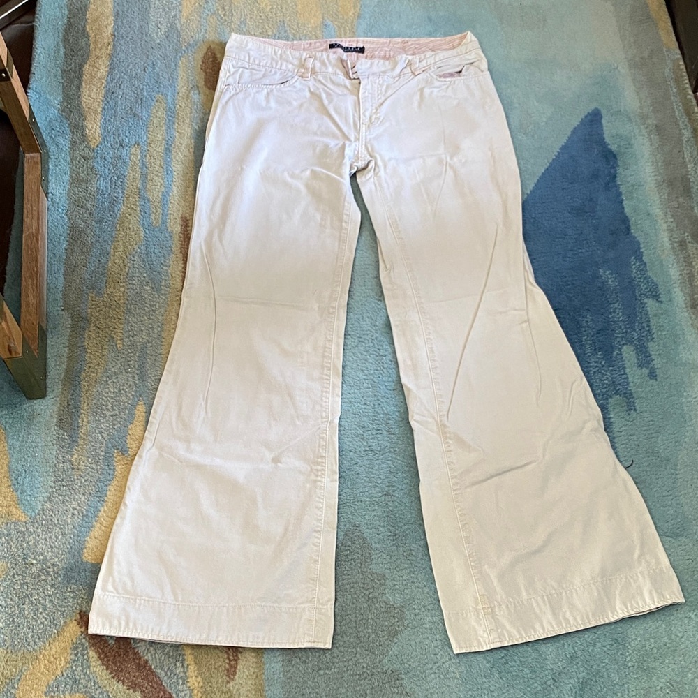 Anthropologie Cream Flare Jeans